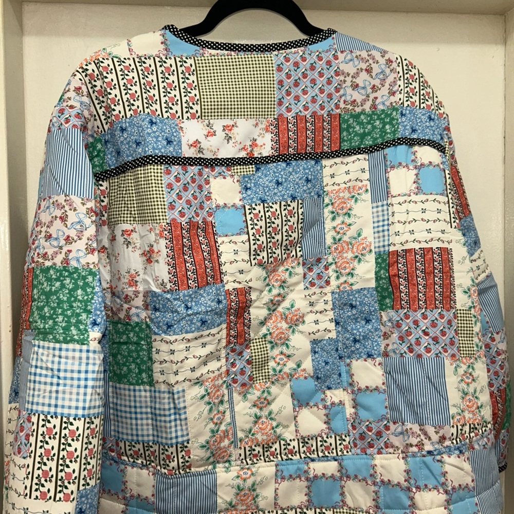 Colorful Patchwork Teddy Jacket NWT - image 5